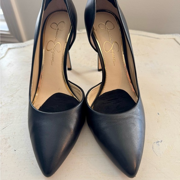 Black Leather D’Orsay Heels - Picture 3 of 6